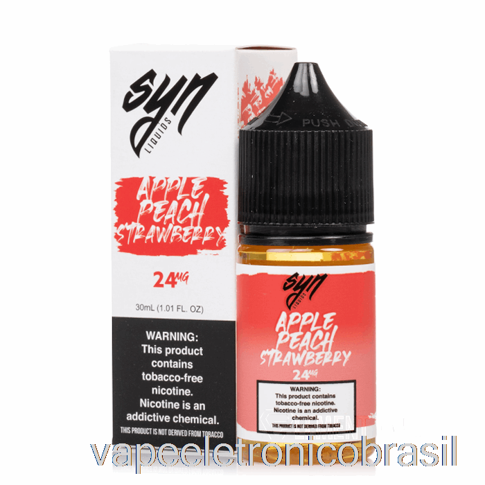 Vape Recarregável Maçã Pêssego Morango - Sais Sin - 30ml 24mg